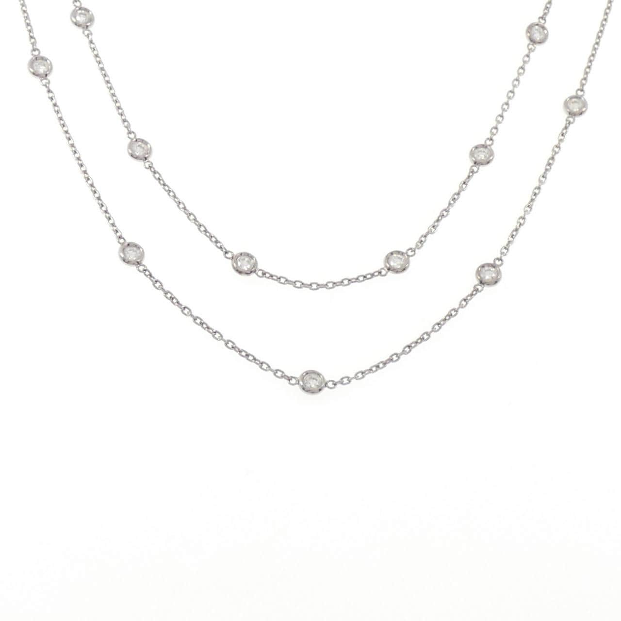 K18WG ダイヤモンド ネックレス 1.10CT