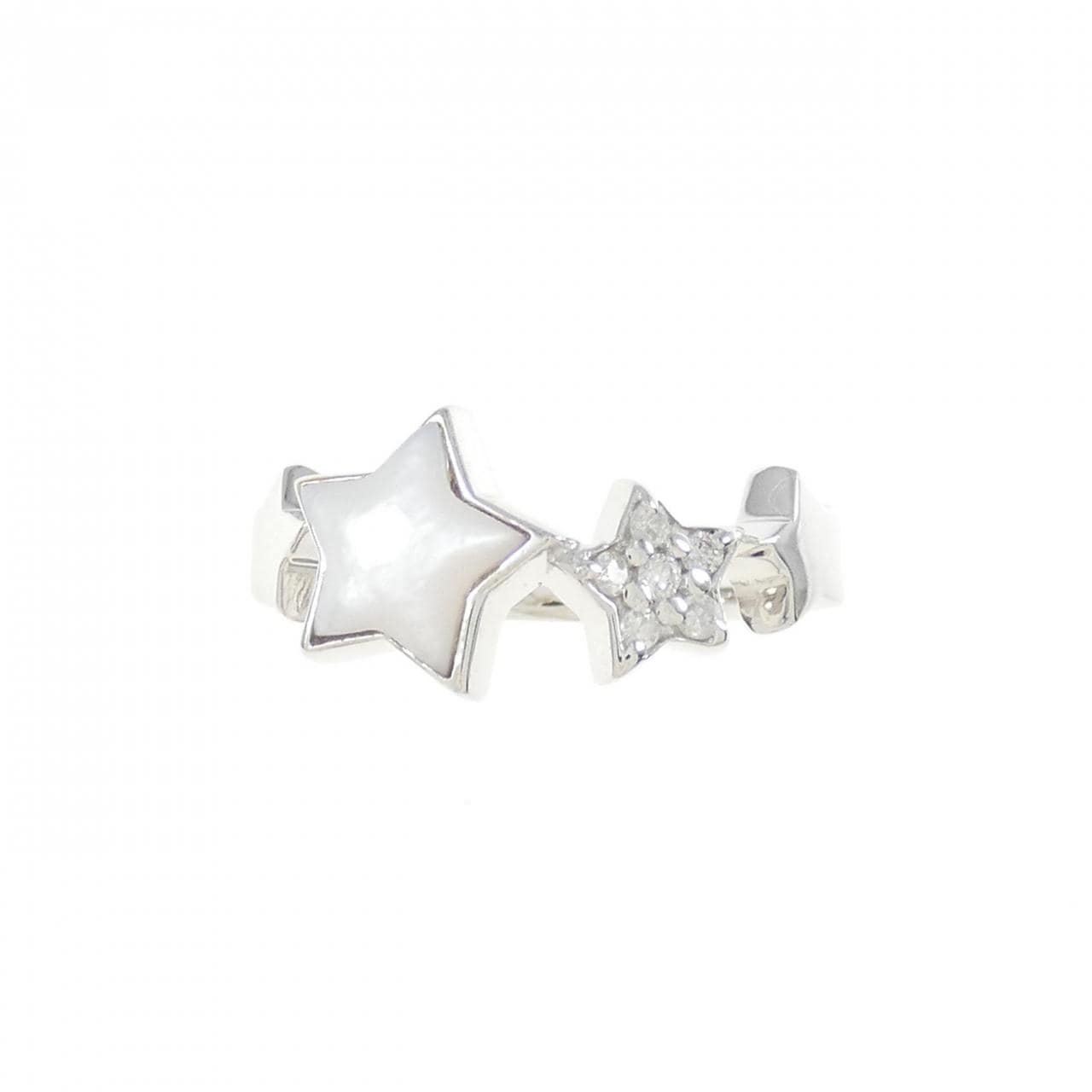 K18WG star mother of pearl ring