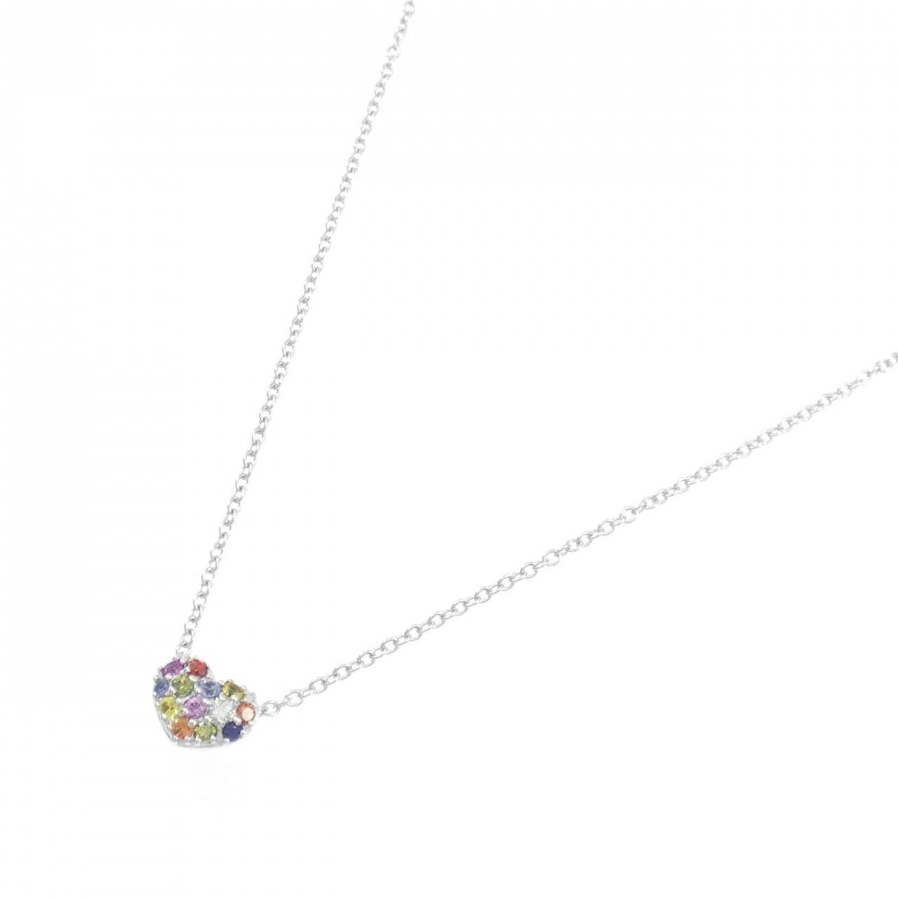 ポンテヴェキオ ハート サファイヤ ネックレス 0.21CT