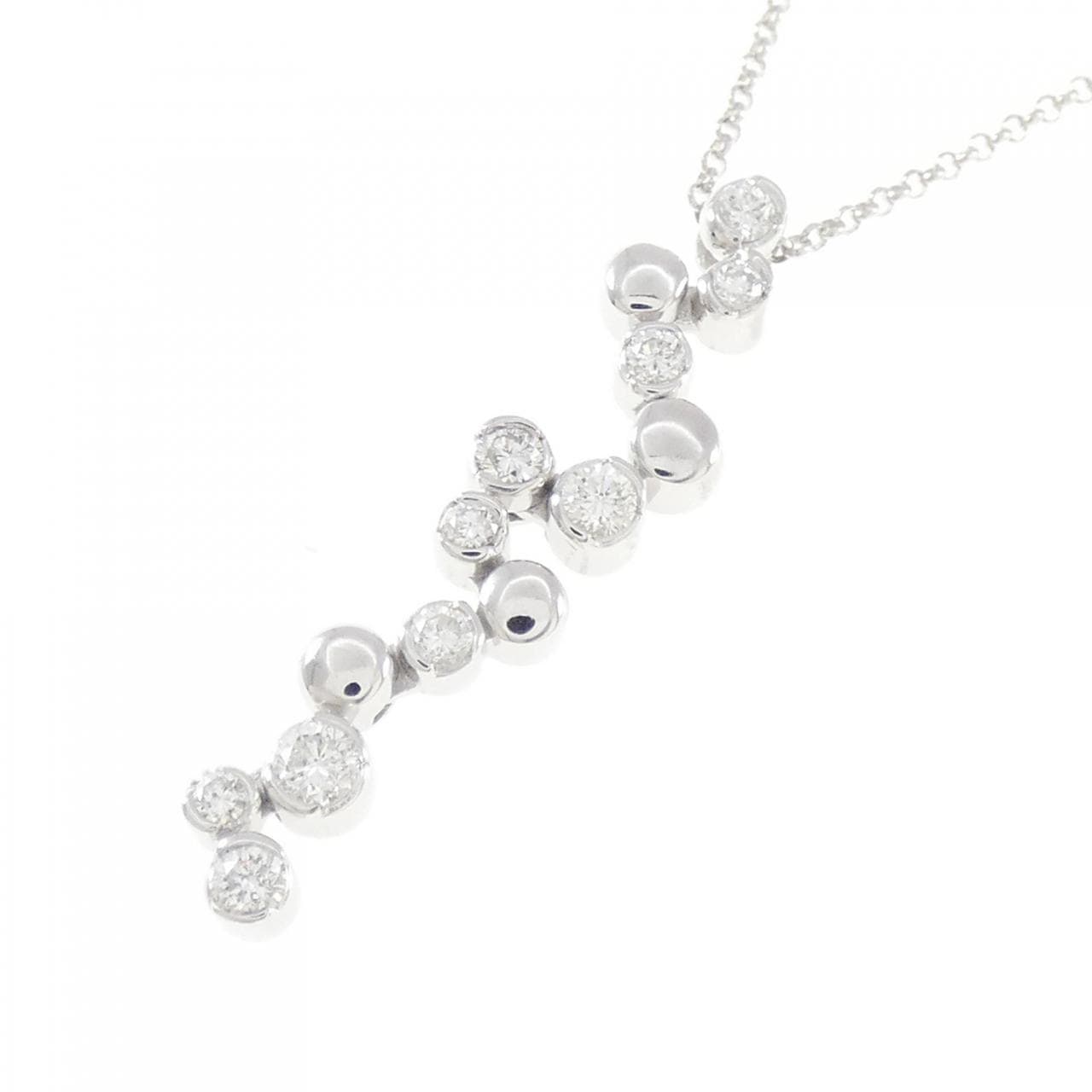 K18WG ダイヤモンド ネックレス 0.30CT