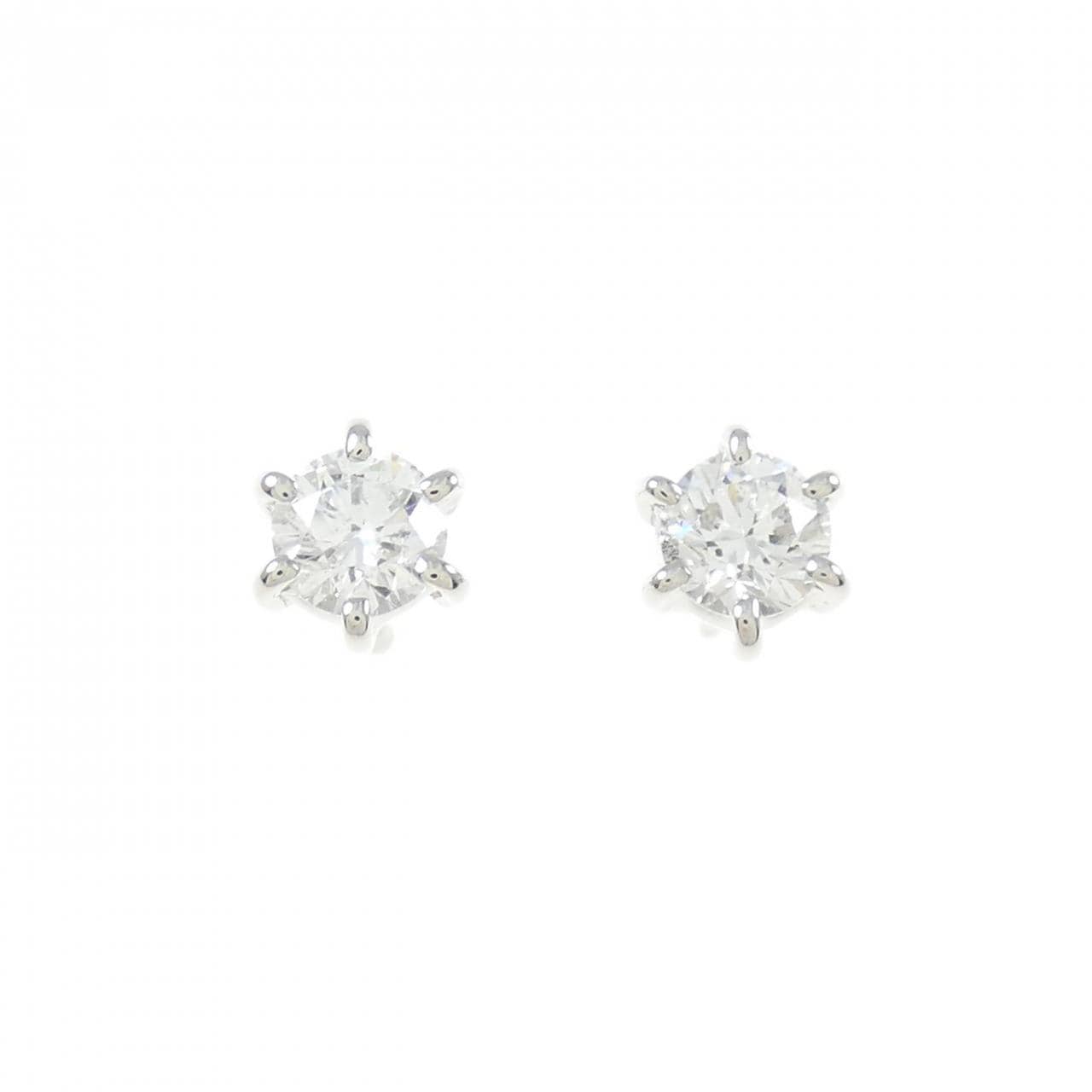 PT900 ソリティア ダイヤモンド ピアス 0.827CT