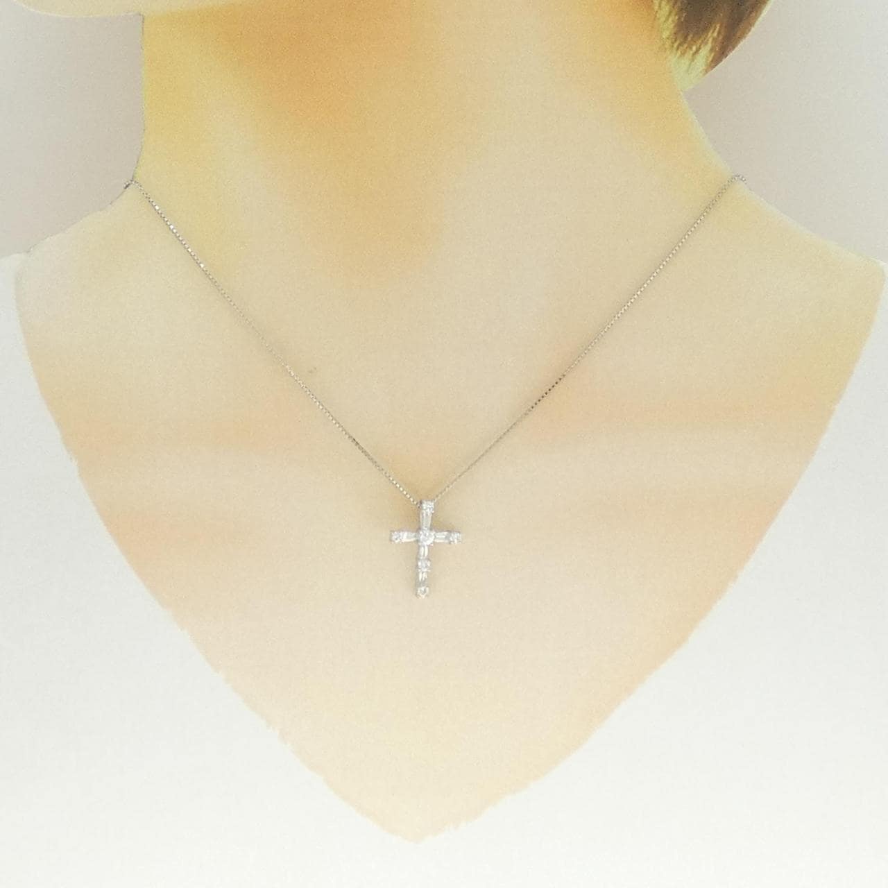 PT900/PT850 クロス ダイヤモンド ネックレス 0.58CT