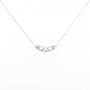 K18WG リボン ダイヤモンド ネックレス 0.30CT