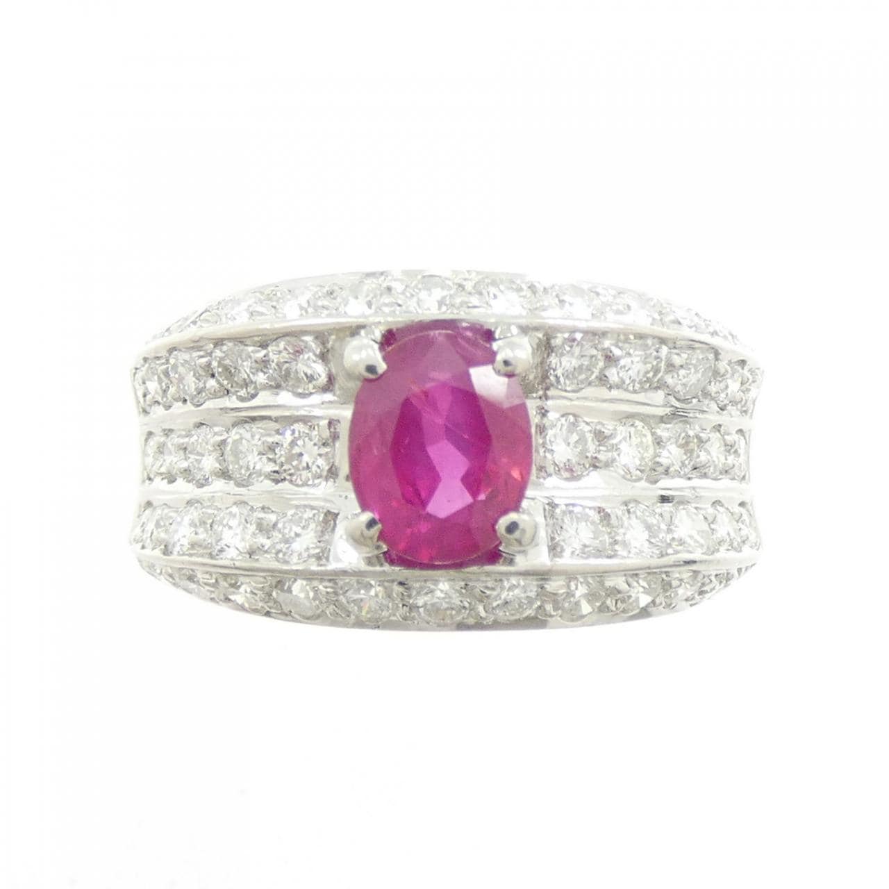 PT 非加熱 ルビー リング 1.35CT ビルマ産