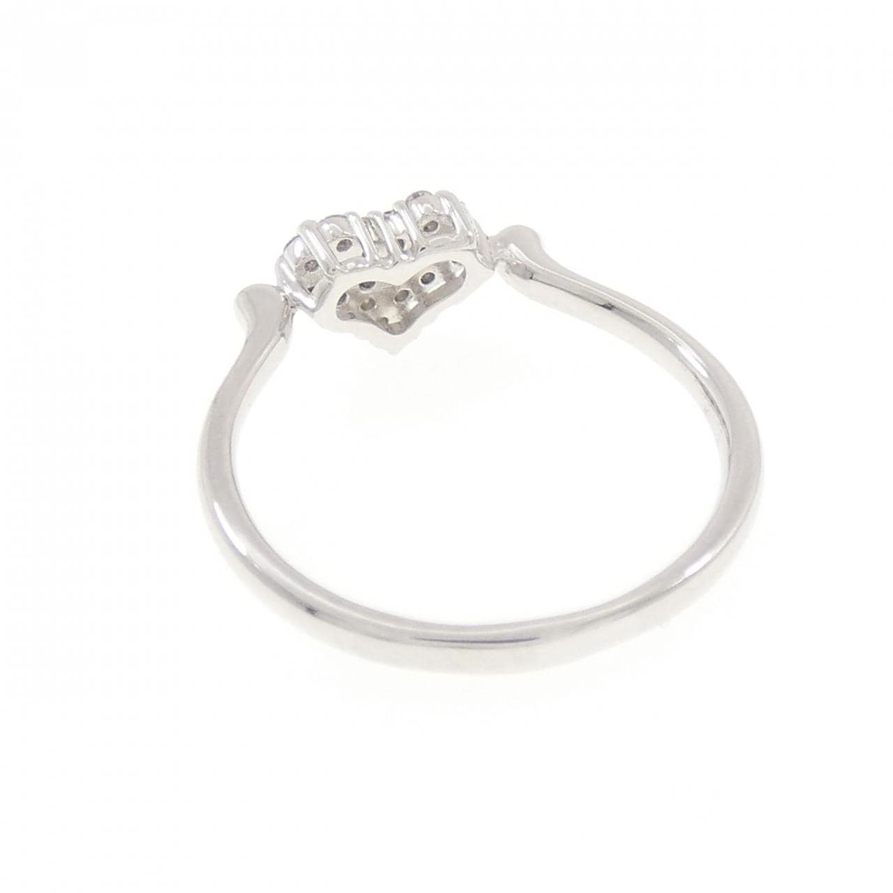 K18WG パヴェ ハート ダイヤモンド リング 0.10CT