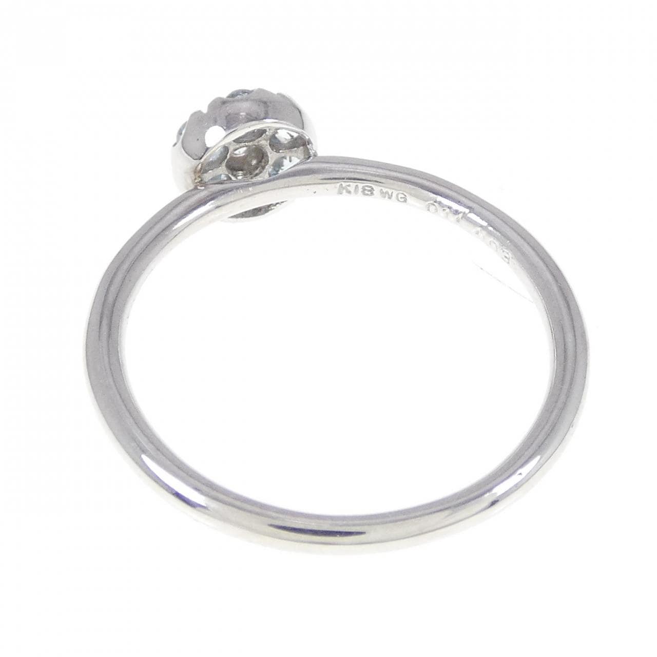 K18WG アクアマリン リング 0.17CT