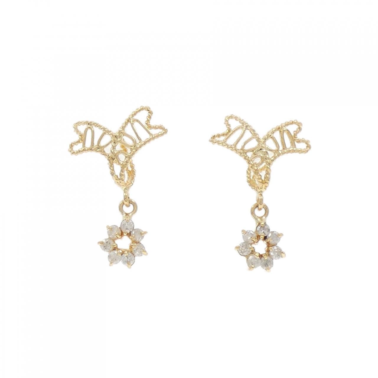 K18YG ダイヤモンド ピアス 0.14CT