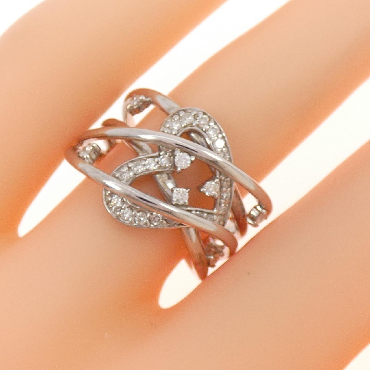 K18WG ハート ダイヤモンド リング 0.30CT