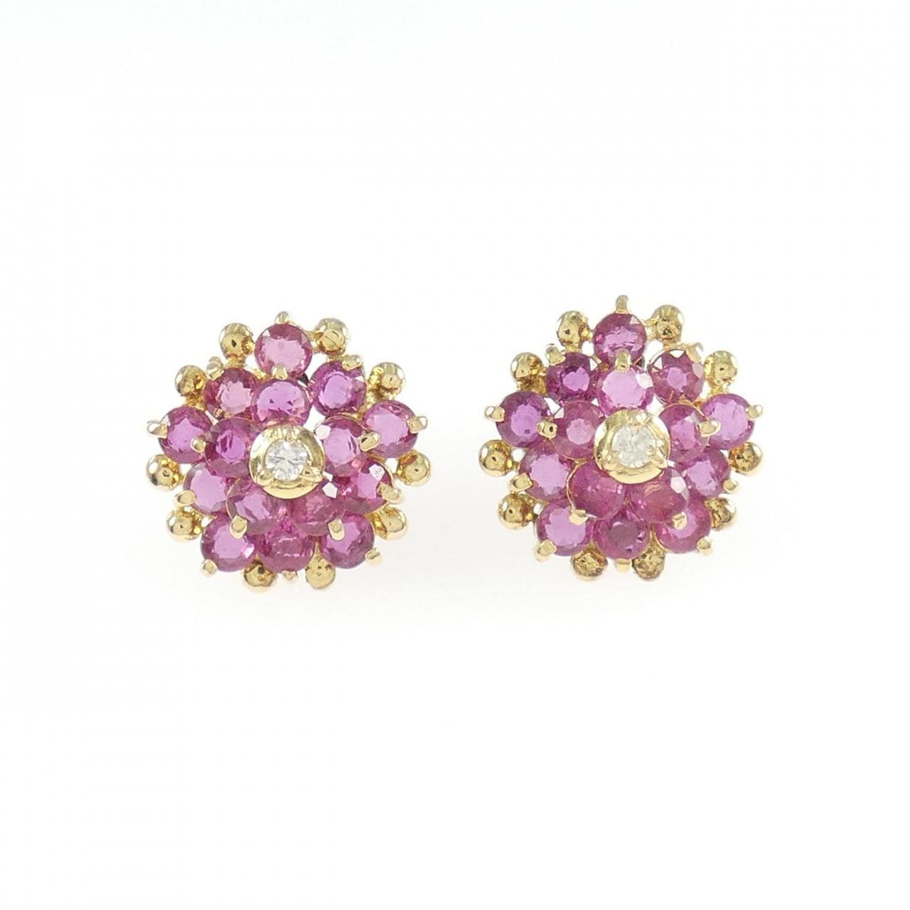 K18YG ルビー ピアス