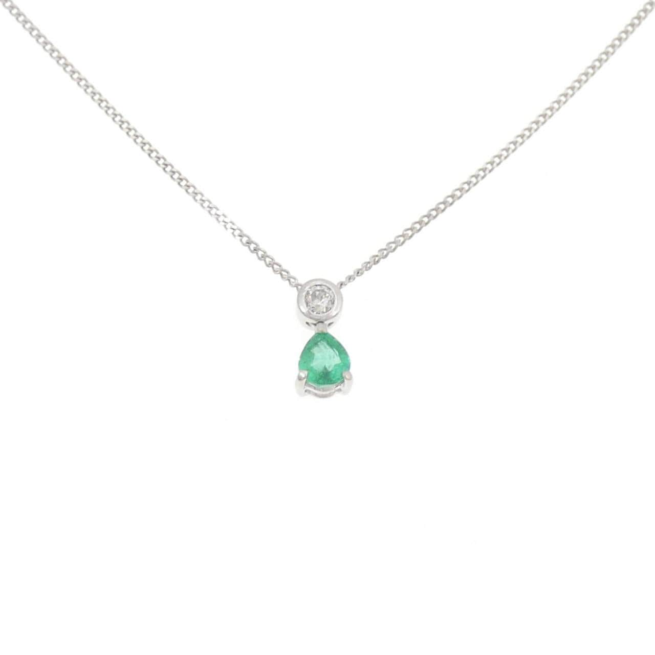 PT900/PT850 エメラルド ネックレス 0.35CT