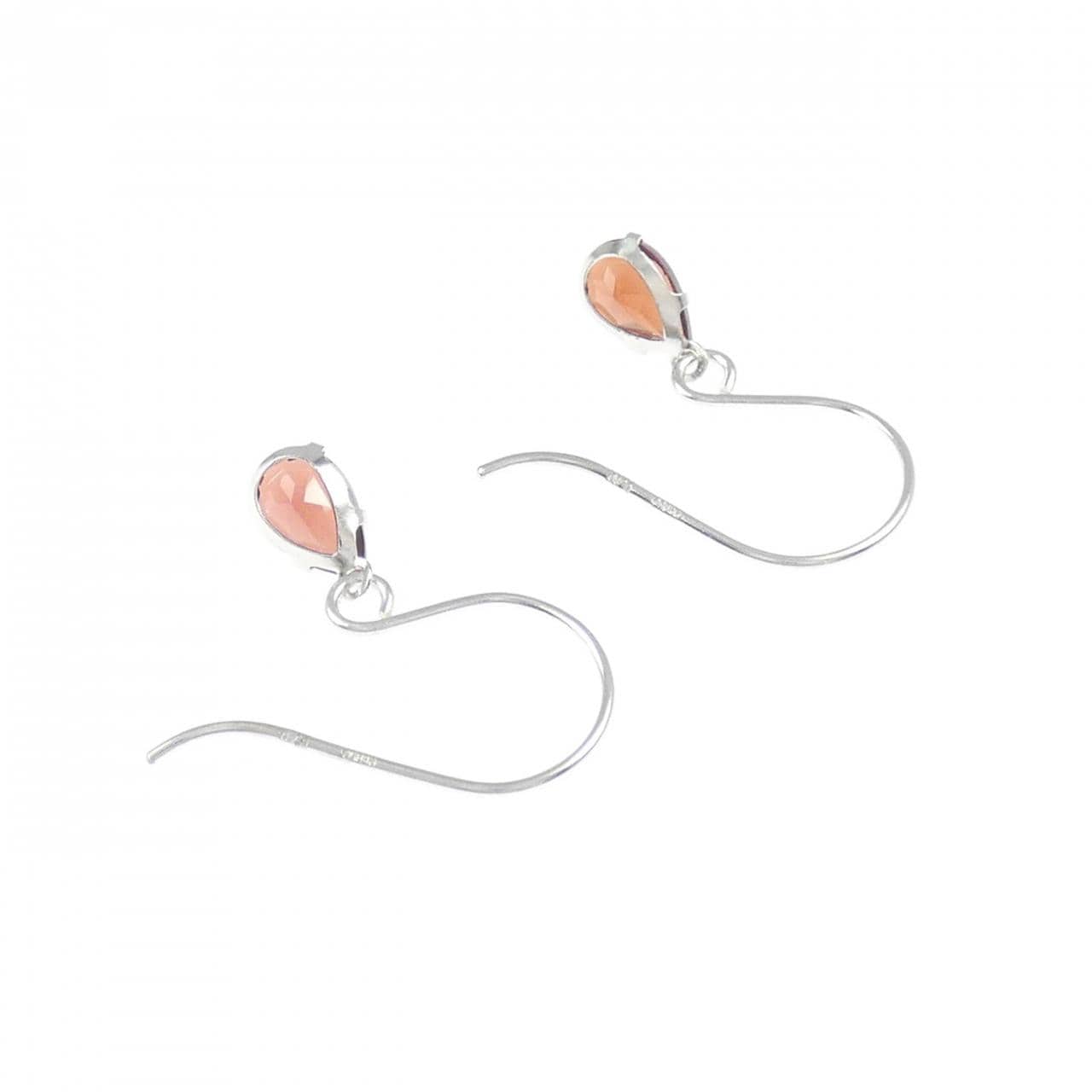 PT950 ガーネット ピアス 0.80CT