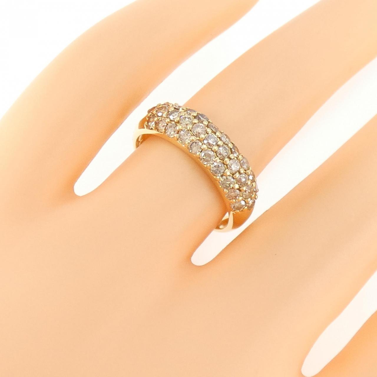 K18YG パヴェ ダイヤモンド リング 1.00CT