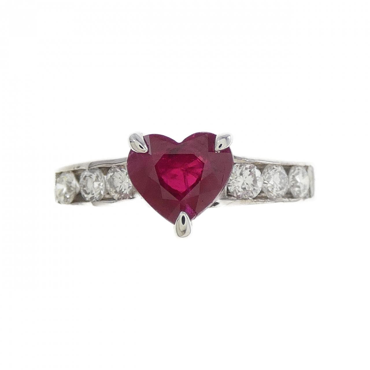 K18WG ハート ルビー リング 1.02CT