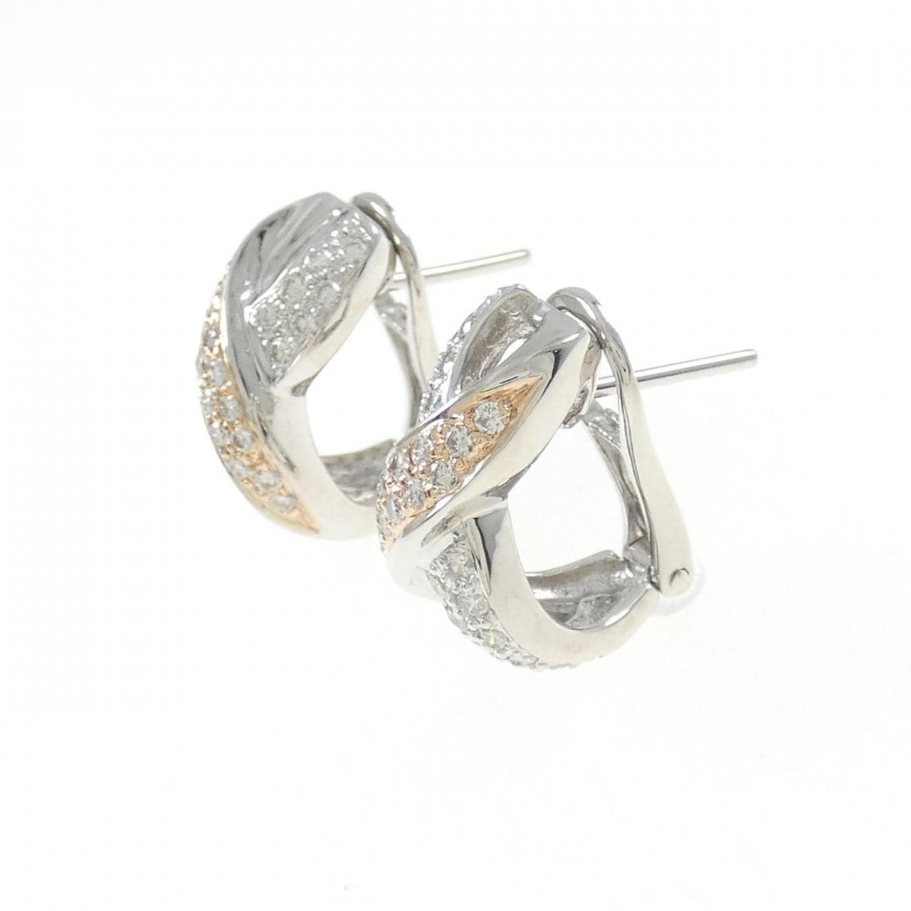 K18WG/K18PG ダイヤモンド ピアス 0.81CT