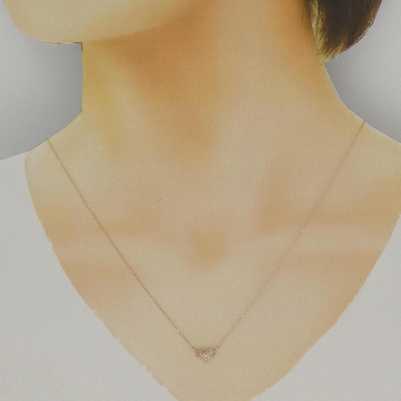 K18PG ハート ダイヤモンド ネックレス 0.10CT