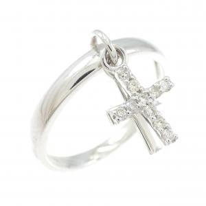 K18WG クロス ダイヤモンド リング 0.08CT
