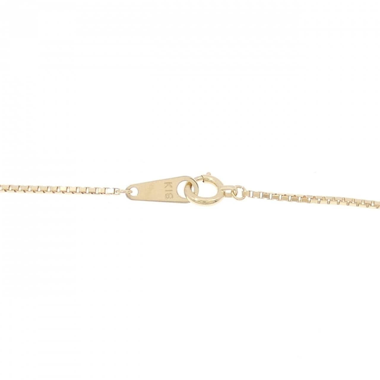K18YG/PT900 ダイヤモンド ネックレス 0.22CT