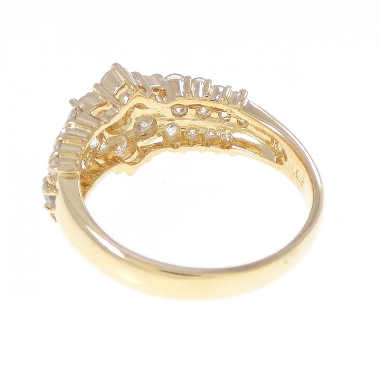 K18YG フラワー ダイヤモンド リング 1.28CT