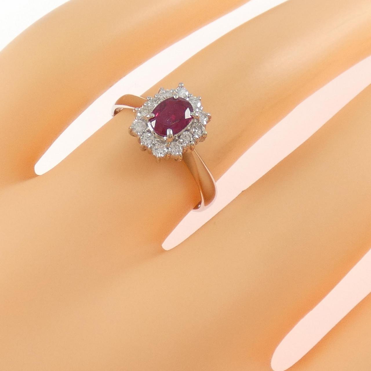 PT900 ルビー リング 0.51CT