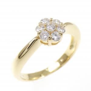 K18YG フラワー ダイヤモンド リング 0.23CT