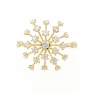 K18YG ダイヤモンド ブローチ 2.00CT