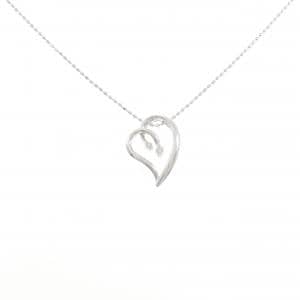 K18WG ハート ダイヤモンド ネックレス 0.03CT