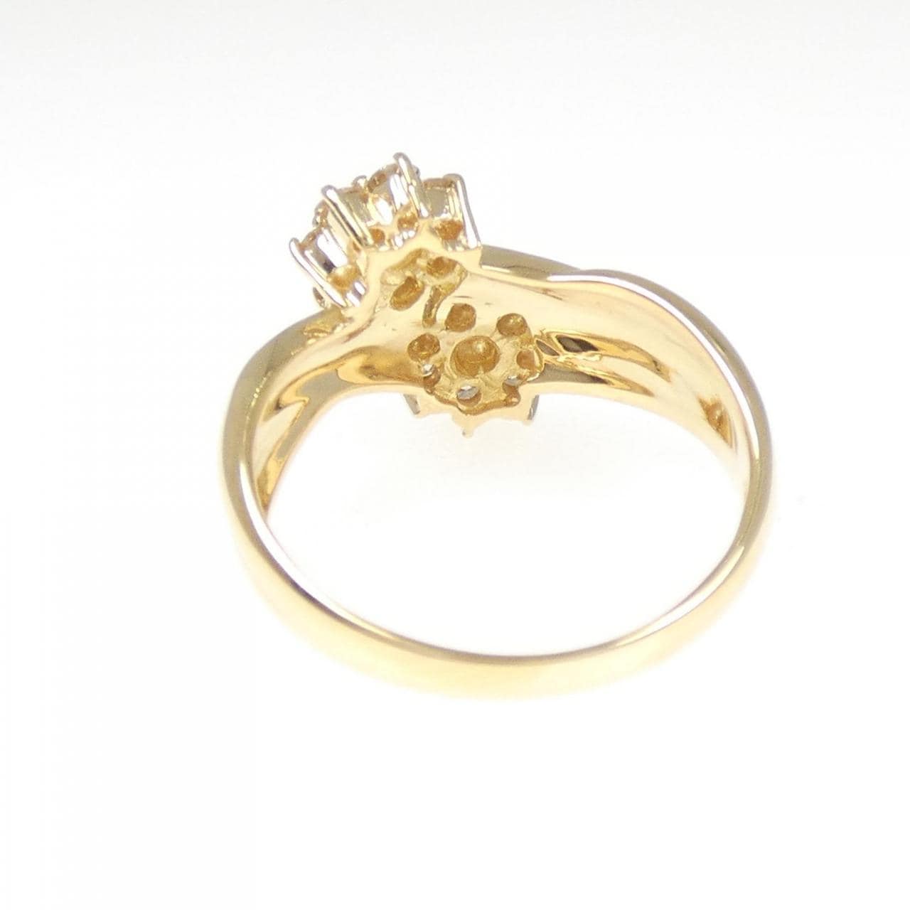 K18YG フラワー ダイヤモンド リング 0.50CT