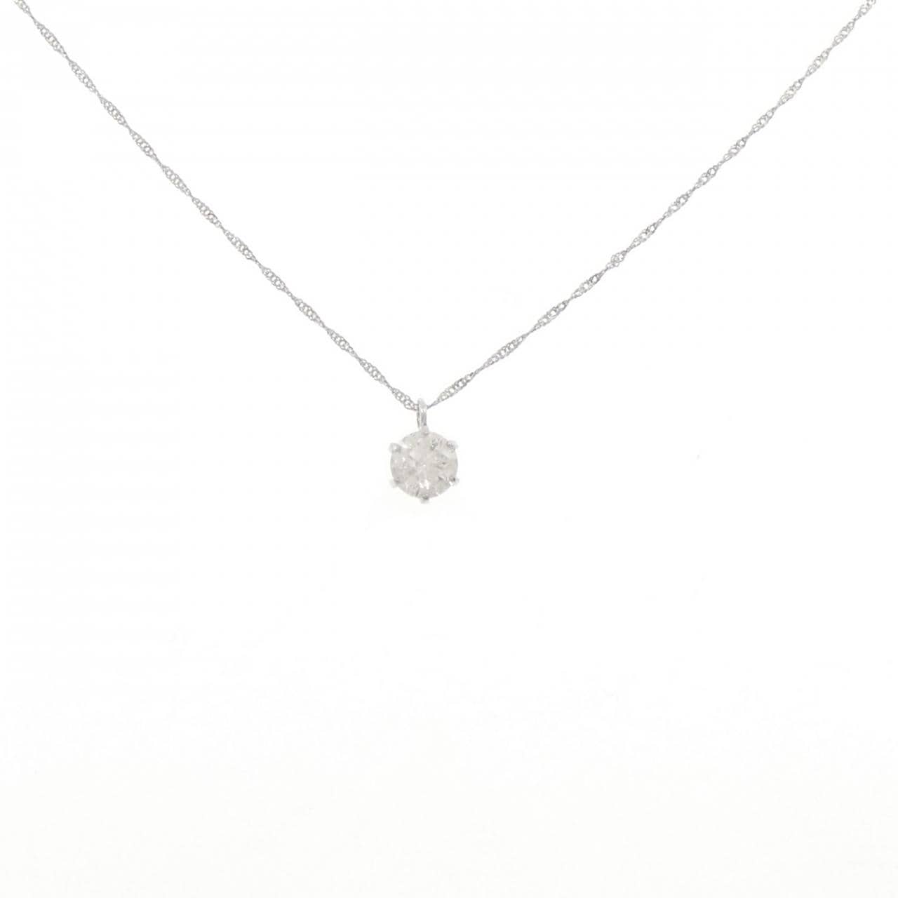 PT999/PT850 ソリティア ダイヤモンド ネックレス 0.4CT