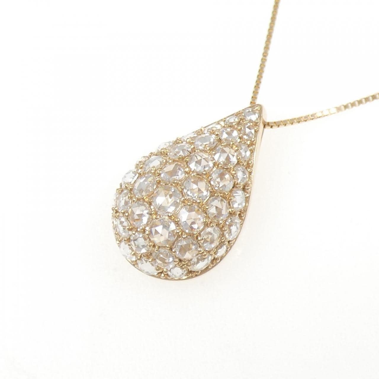 K18PG パヴェ ダイヤモンド ネックレス 1.60CT