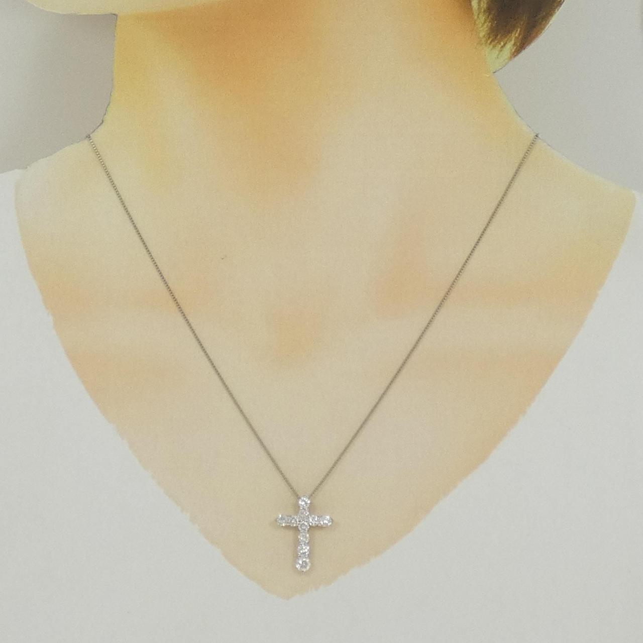 PT900/PT850 クロス ダイヤモンド ネックレス 1.00CT