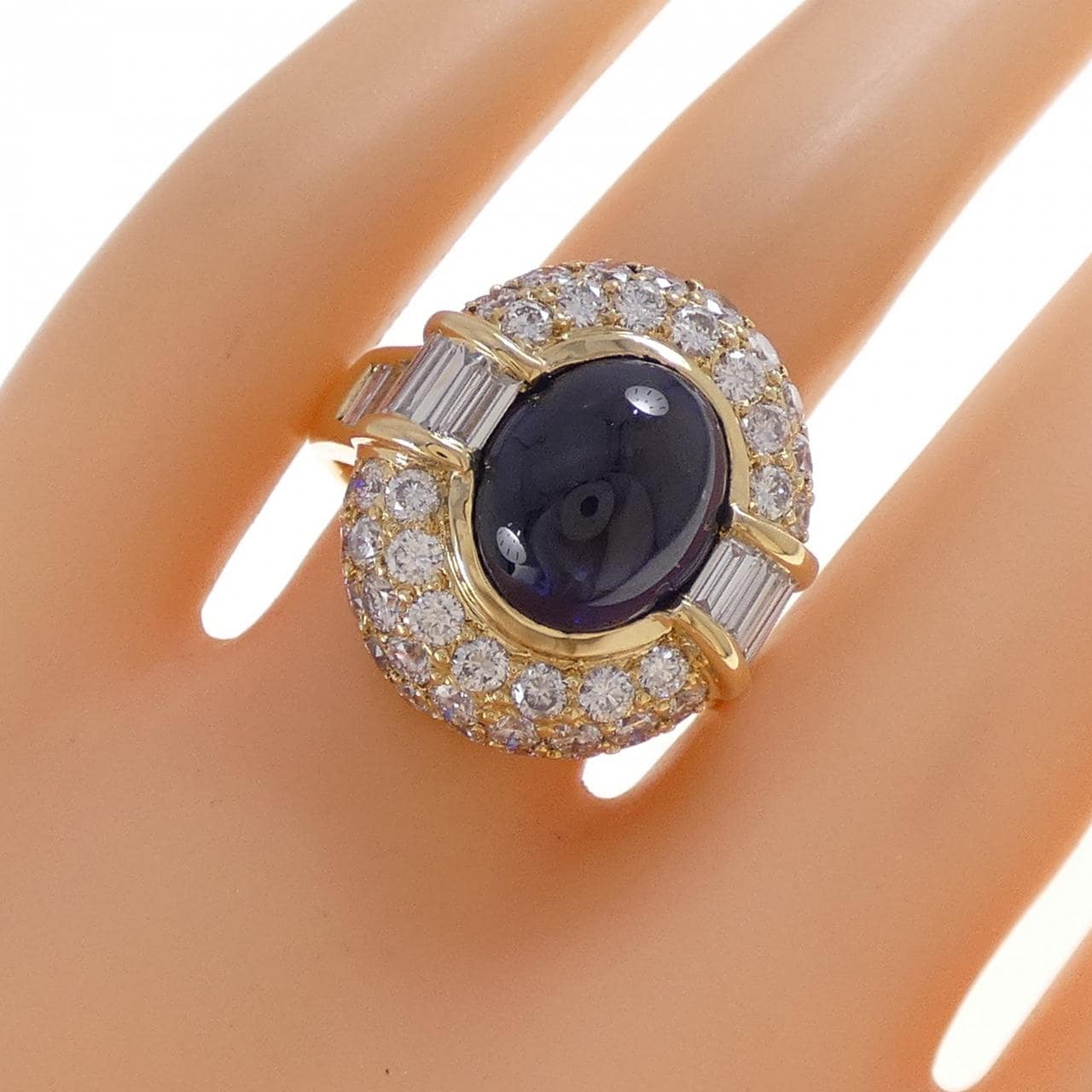 K18YG サファイヤ リング 8.69CT