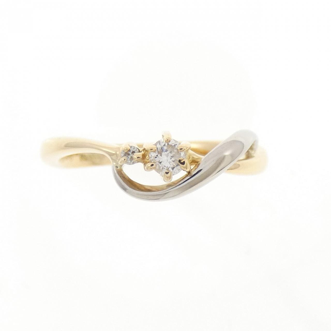 K18YG/PT900 ダイヤモンド リング 0.08CT