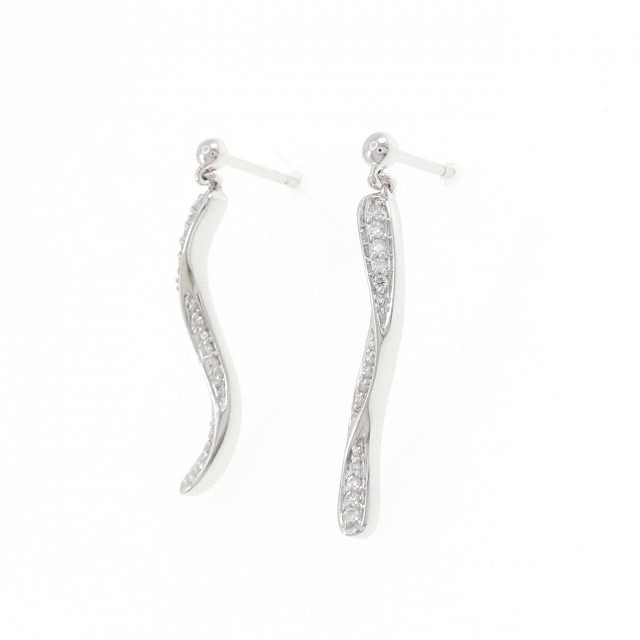 K18WG ダイヤモンド ピアス 0.12CT