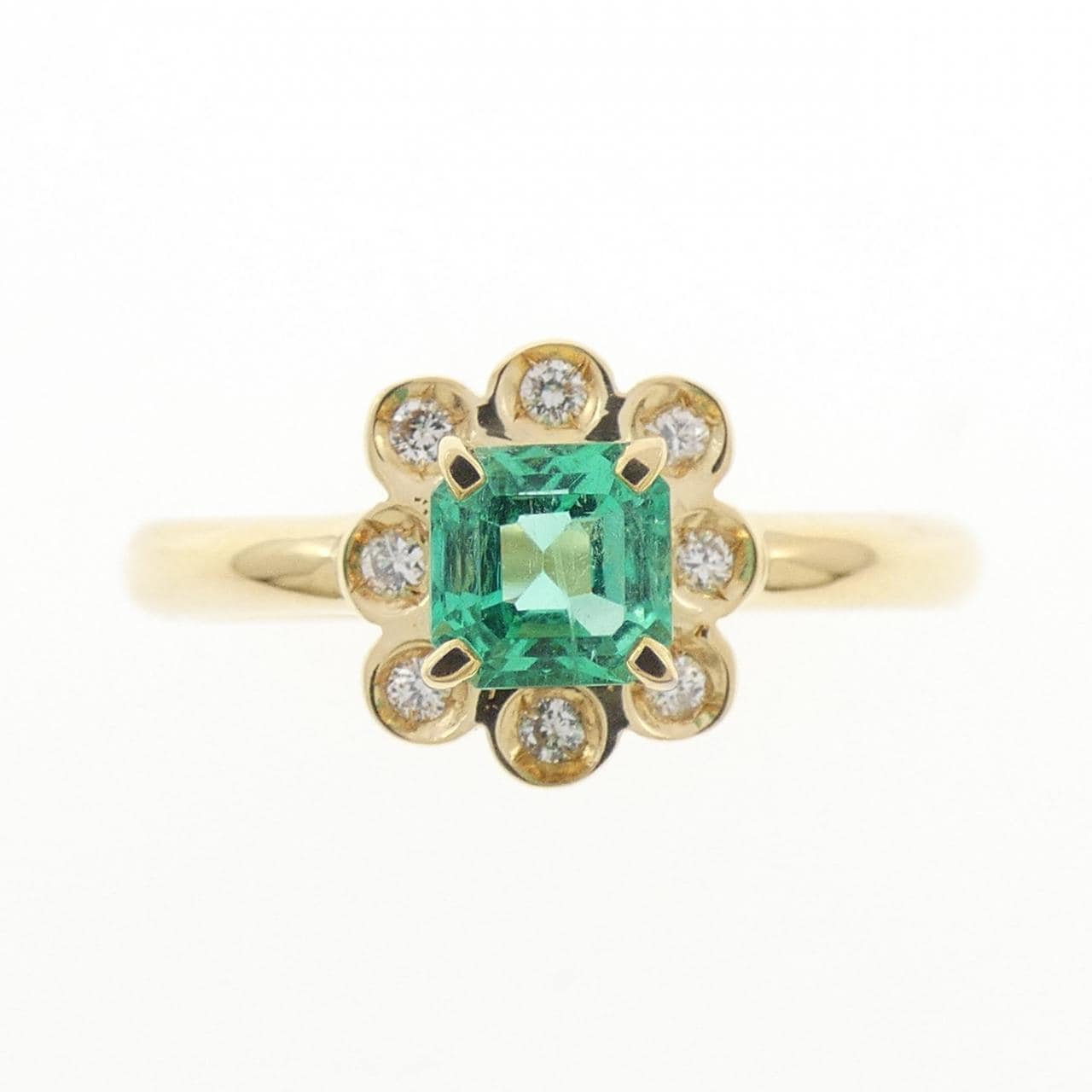 K18YG エメラルド リング 0.37CT