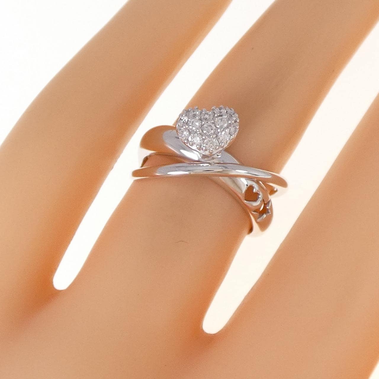 ポンテヴェキオ K18PG ダイヤモンド リング 0.40ct ハーフエタニティ