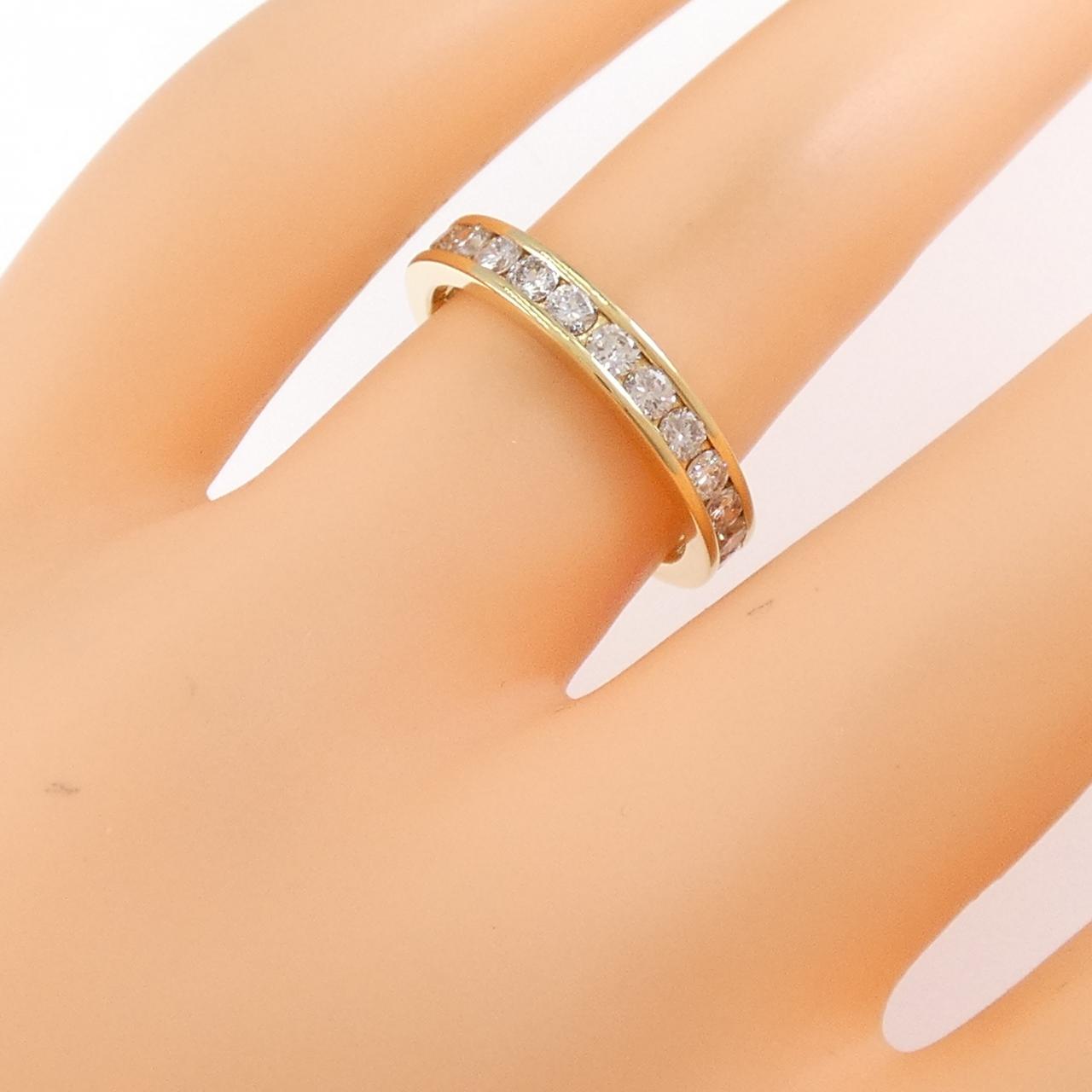 K18YG ハーフエタニティ ダイヤモンド リング 1.00CT