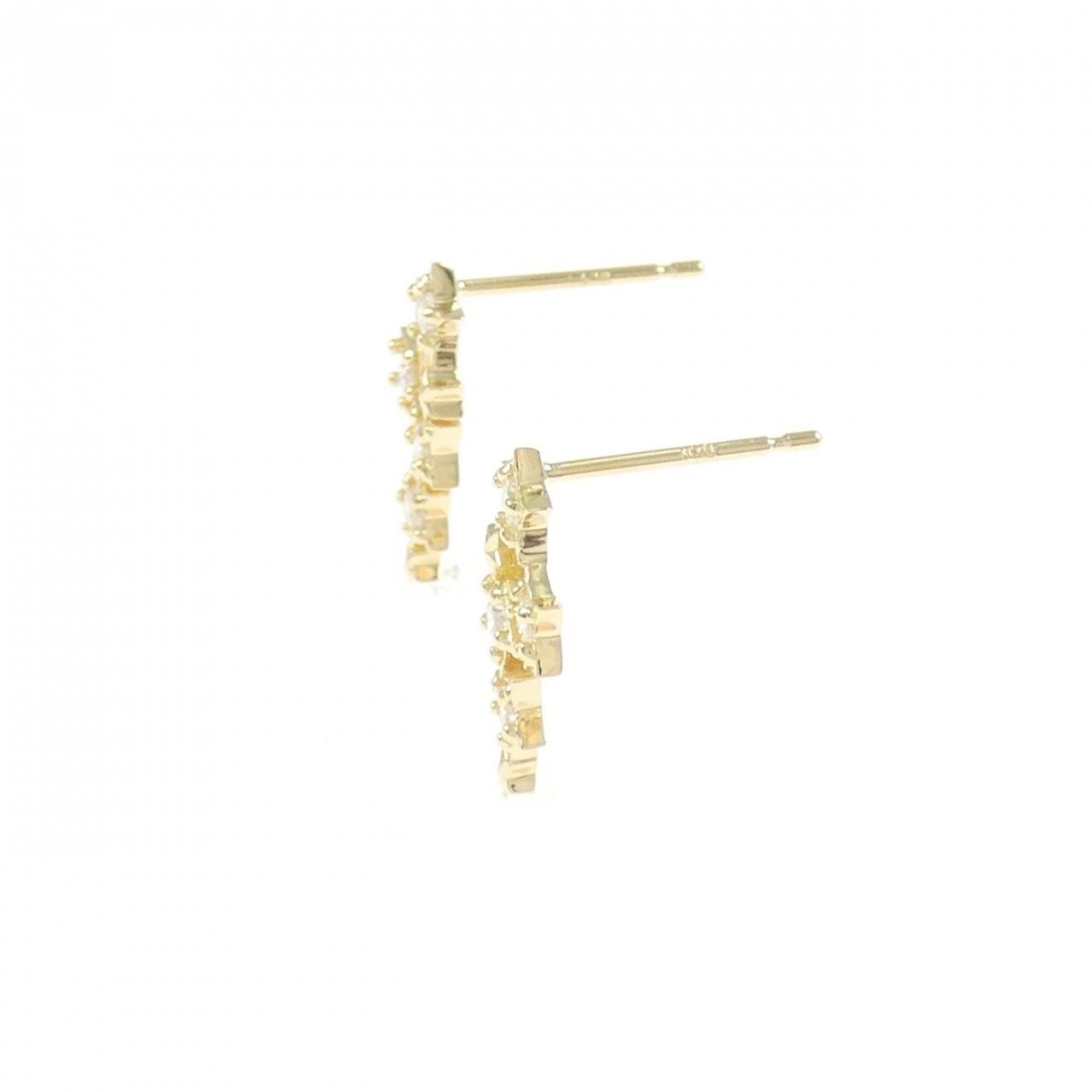 [Remake] K18YG Star Diamond Earrings 0.20CT