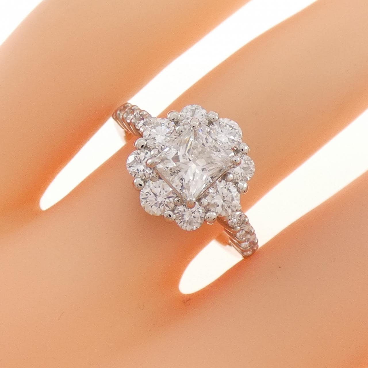 PT900 ダイヤモンド リング 1.018CT H SI2 ファンシーカット