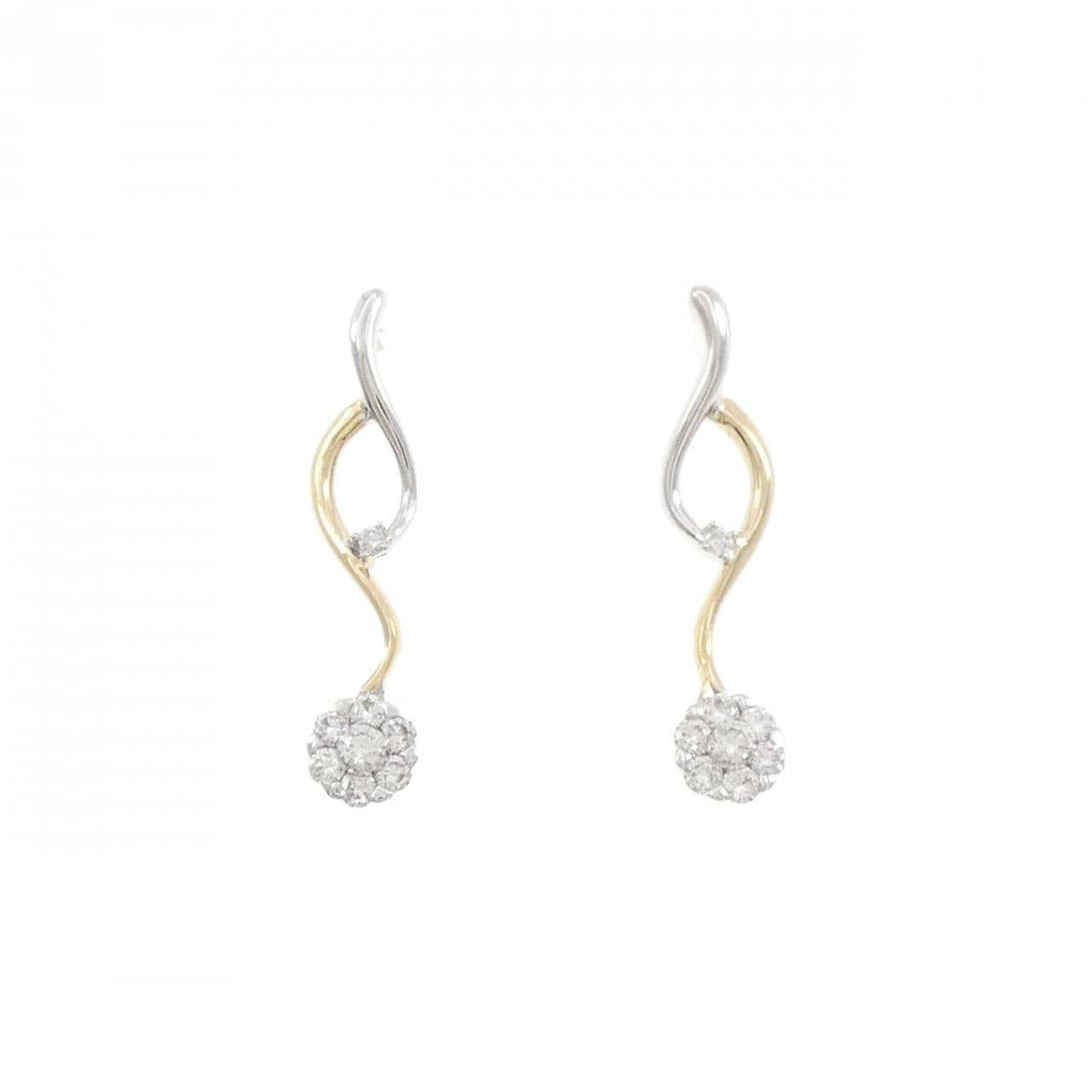 K18WG/K18YG ダイヤモンド ピアス 0.28CT