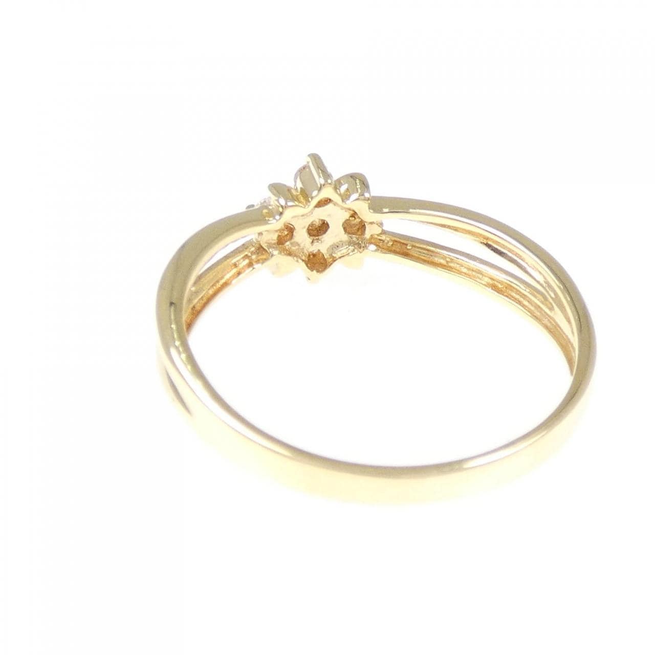 K18YG フラワー ダイヤモンド リング 0.10CT