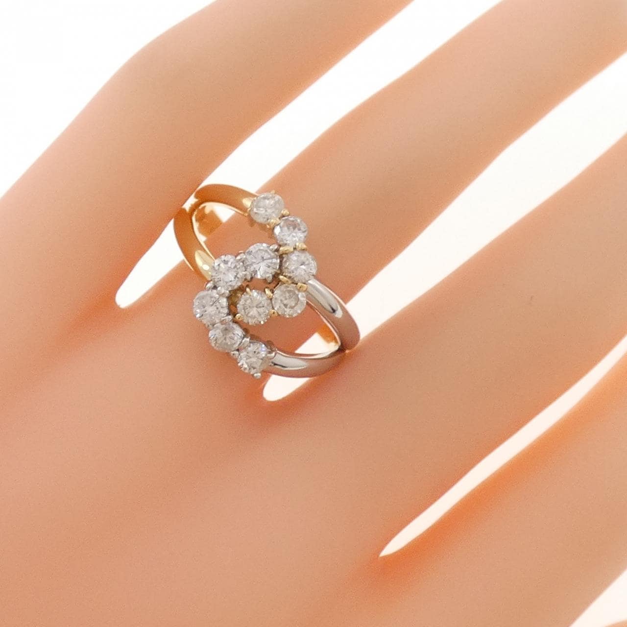 K18YG/PT900 ダイヤモンド リング 1.05CT
