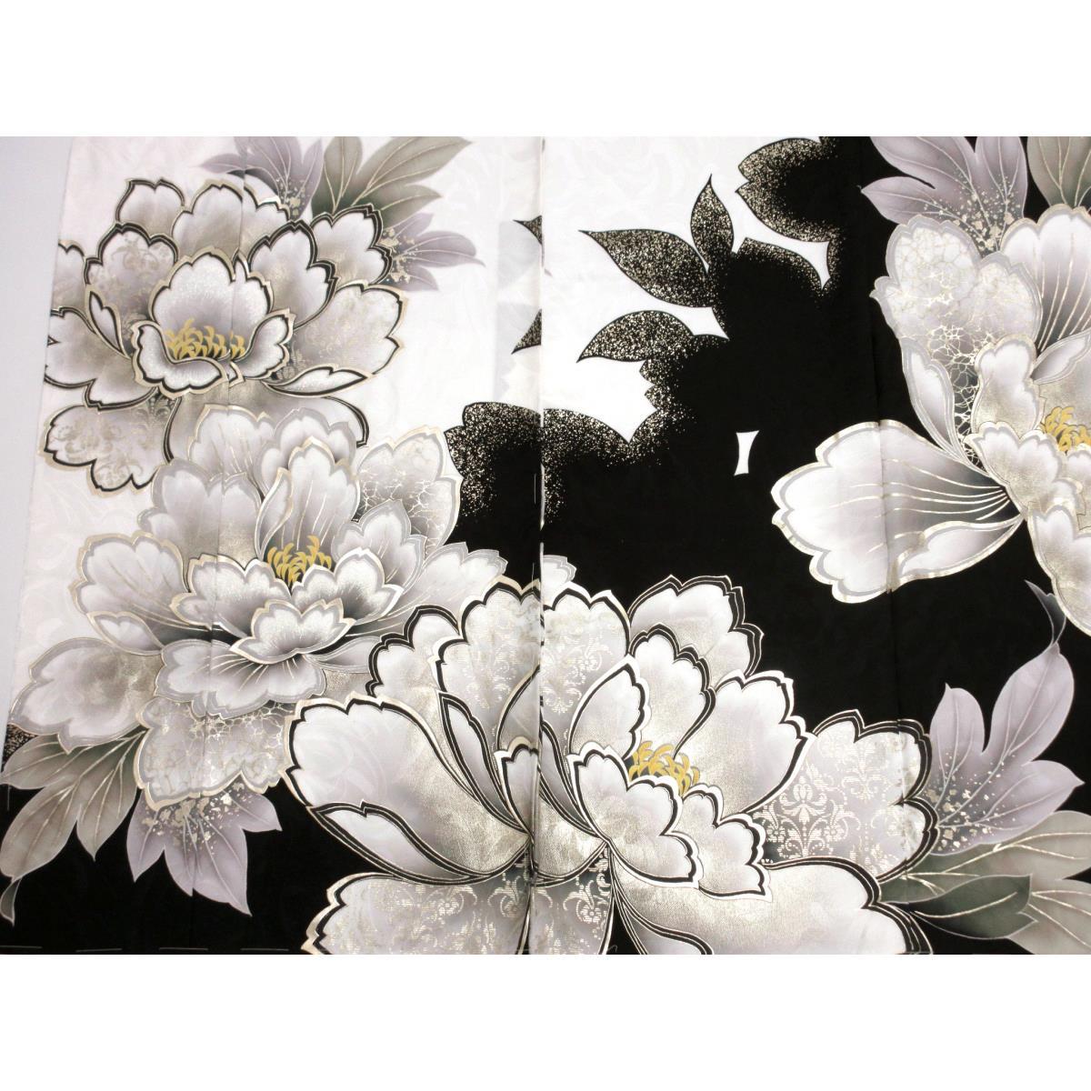 【未使用品】仮縫い　振袖　友禅金彩加工　刺繍入り