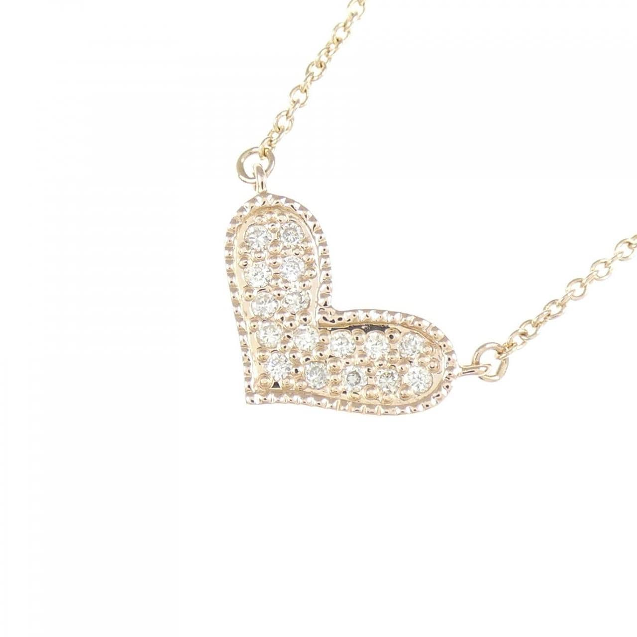 K18PG ハート ダイヤモンド ネックレス 0.14CT