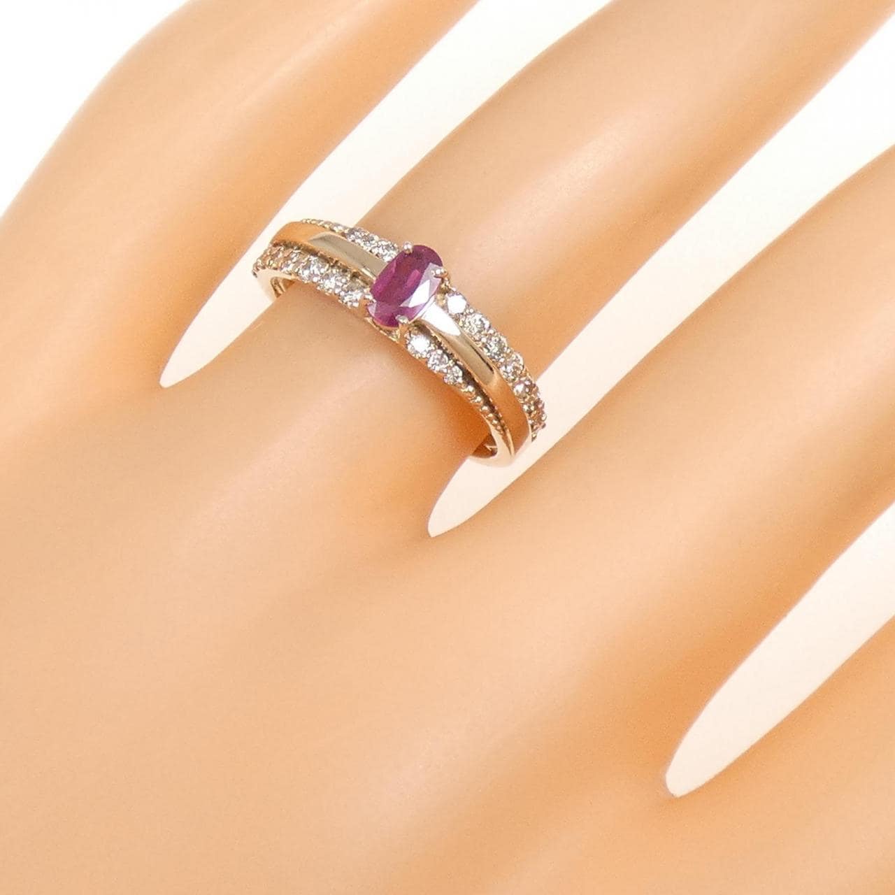 K18PG红宝石戒指