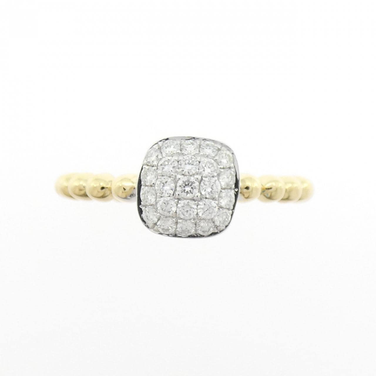 K18YG/K18WG パヴェ ダイヤモンド リング 0.24CT