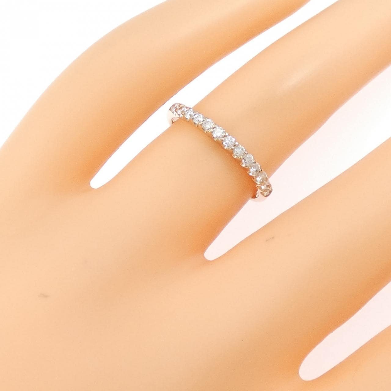 K18PG ハーフエタニティ ダイヤモンド リング 0.23CT