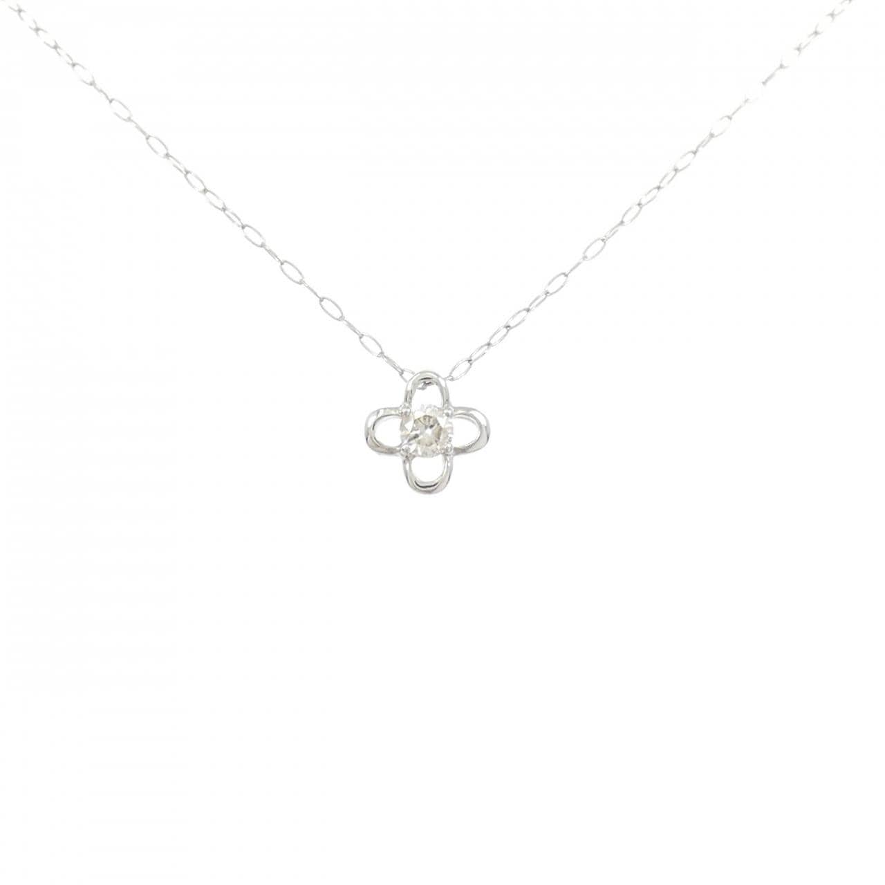 PT900/PT850 フラワー ダイヤモンド ネックレス 0.08CT