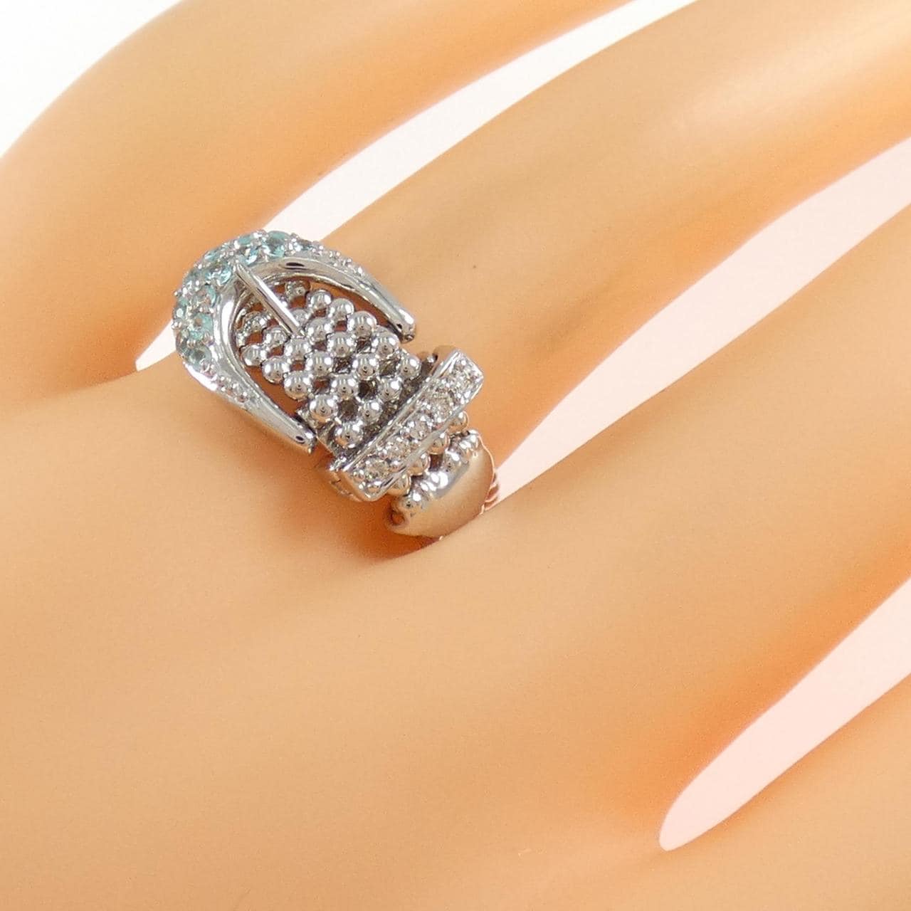 K18WG トルマリン リング 0.13CT