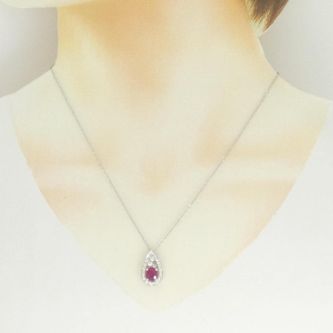 PT900/PT850 ルビー ネックレス 1.12CT