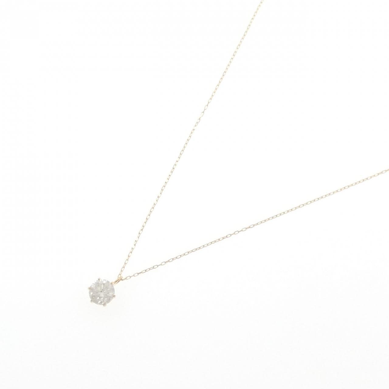 K18YG ソリティア ダイヤモンド ネックレス 0.5CT